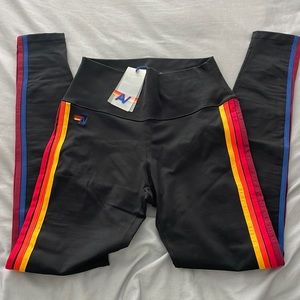 Aviator Nation full length high rise 5 stripe leggings - NWT